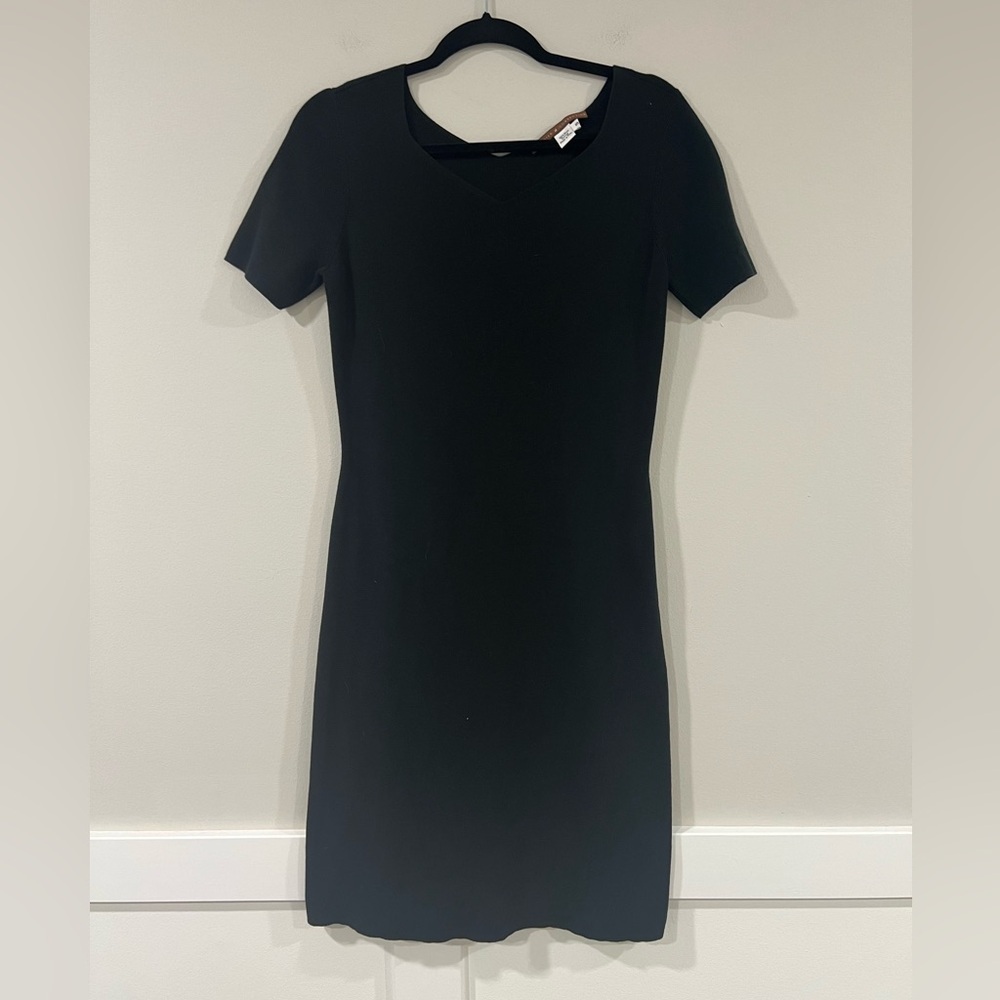 Peruvian Connection Black Knit Midi Dress Size S 100% Pima Cotton
